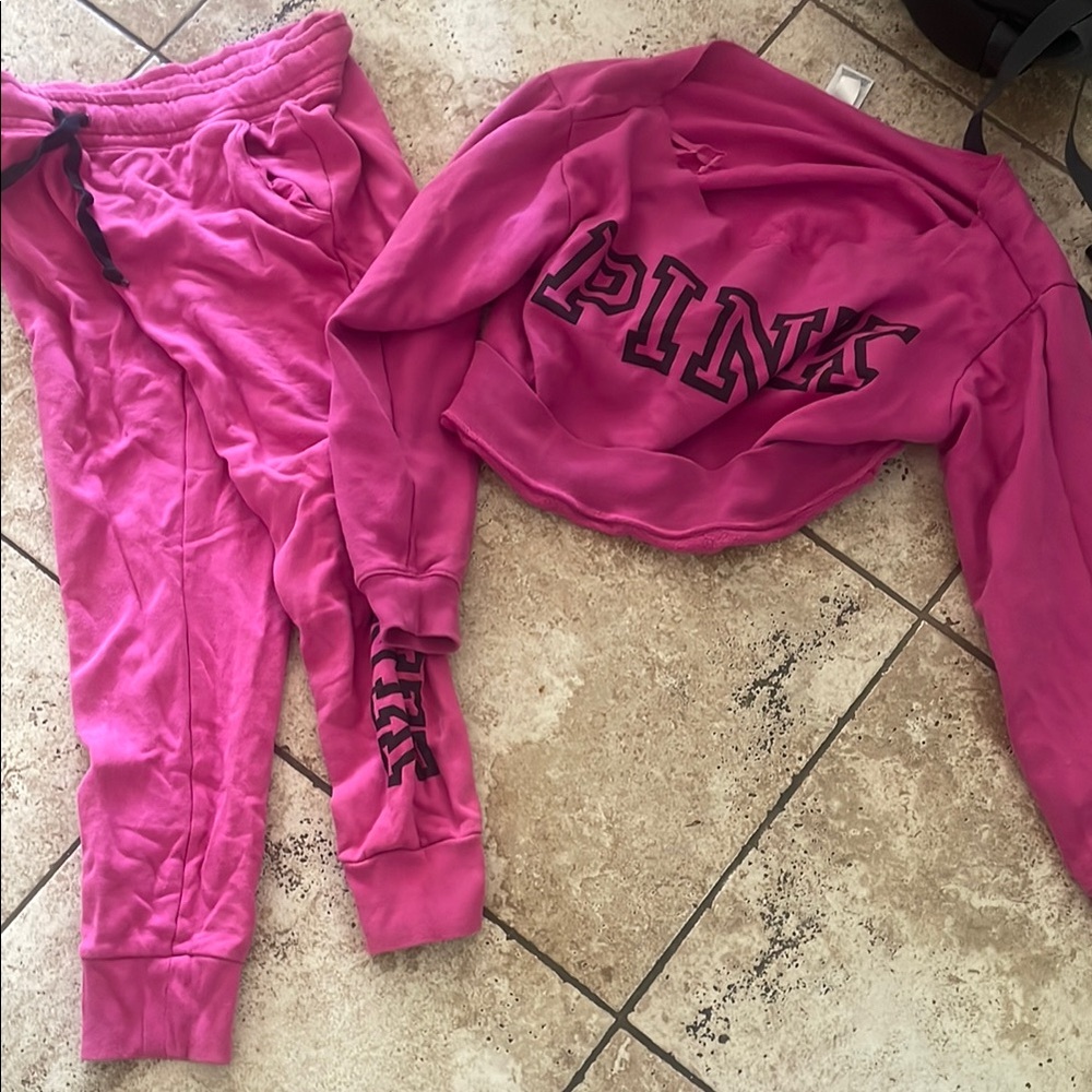 Pink Logo Sweatshirt and Joggers Set